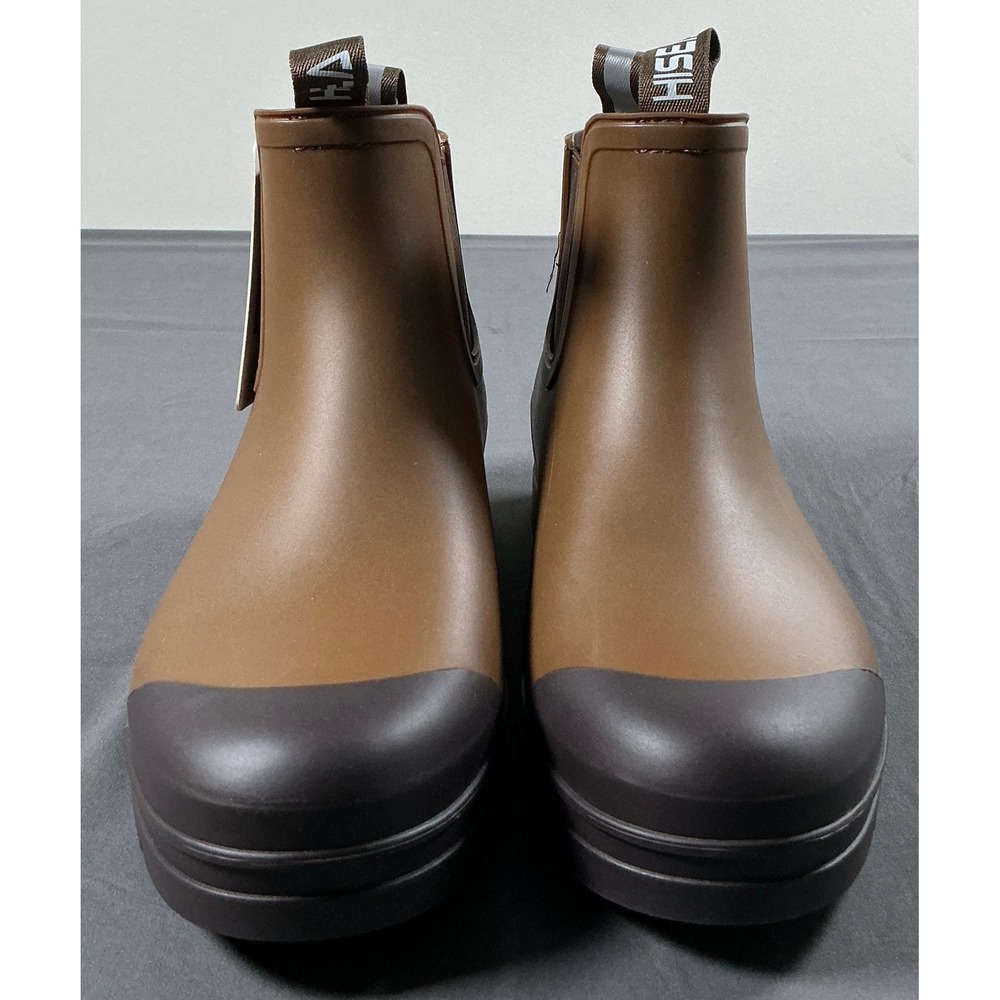 Hisea Womens Brown Waterproof Chelsea Rain Boots Rubber Lug Sole Size 11 NEW